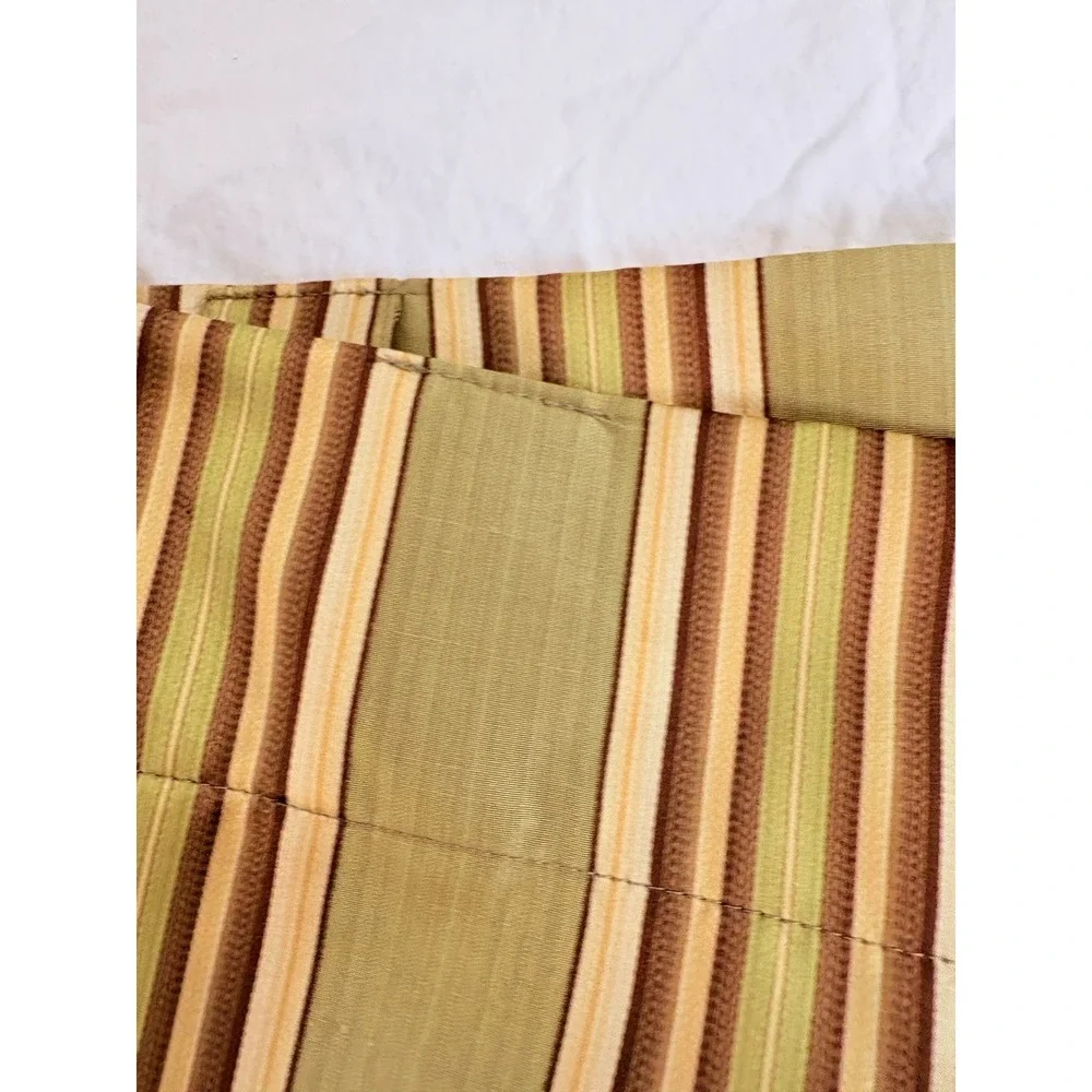 Green Brown Beige Stripe Valances set of two classic‎ Waverly quality no tag